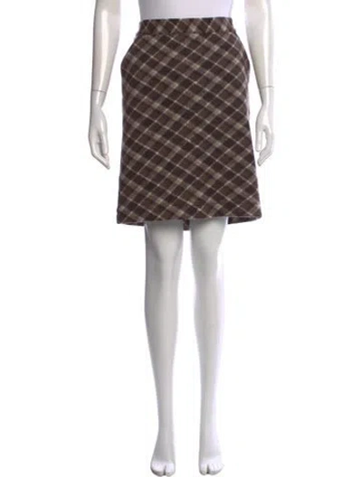 Pre-owned Tory Burch Wool Mini Skirt In Brown
