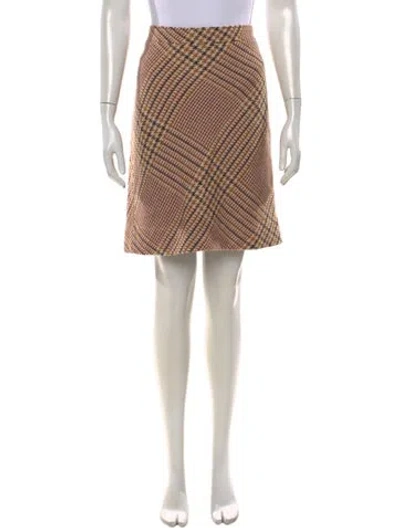 Pre-owned Tory Burch Wool Mini Skirt In Brown