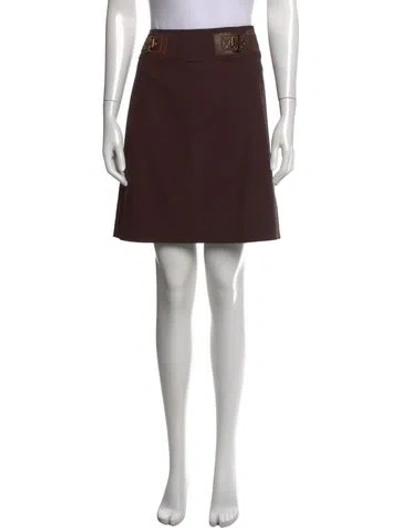Pre-owned Tory Burch Wool Mini Skirt In Brown
