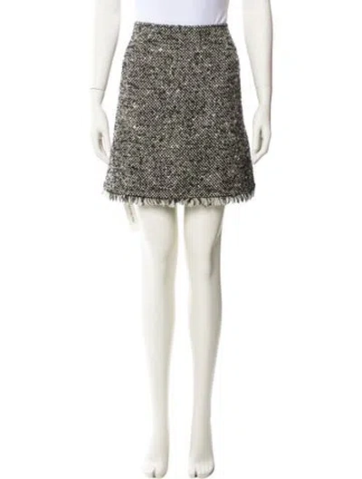 Pre-owned Tory Burch Wool Mini Skirt In Neutral