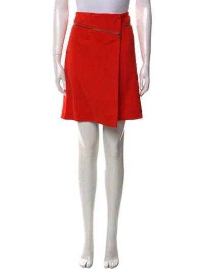 Pre-owned Tory Burch Wool Mini Skirt In Orange