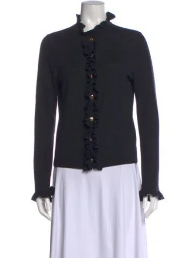 Pre-owned Tory Burch Wool Mock Neck Sweater In Black