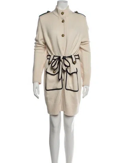 Pre-owned Tory Burch Wool Mock Neck Sweater In Neutrals