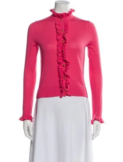Pre-owned Tory Burch Wool Mock Neck Sweater In Pink