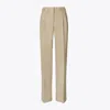 Tory Burch Wool Pant In Silver Taupe