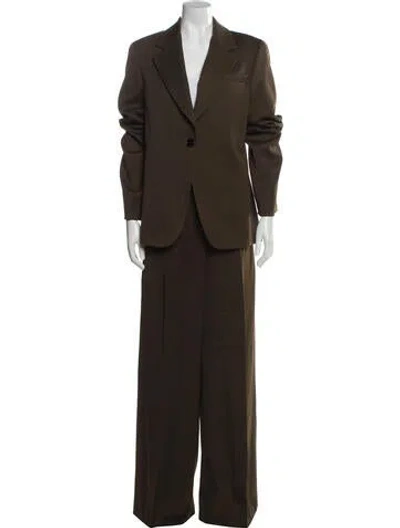 Pre-owned Tory Burch Wool Pantsuit W/ Tags In Brown