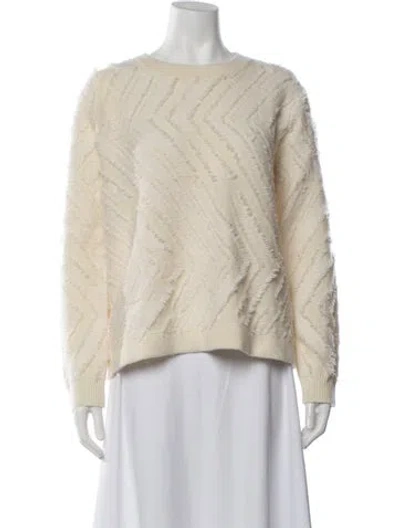 Pre-owned Tory Burch Wool Patterned Sweater In Neutrals
