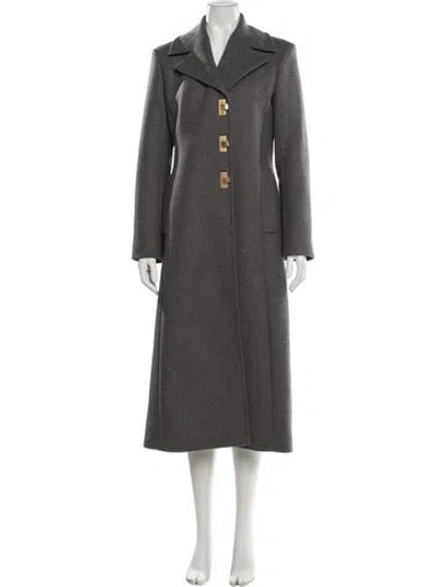 Pre-owned Tory Burch Wool Peacoat In Gray