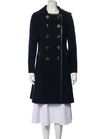 Pre-owned Tory Burch Wool Peacoat In Multi
