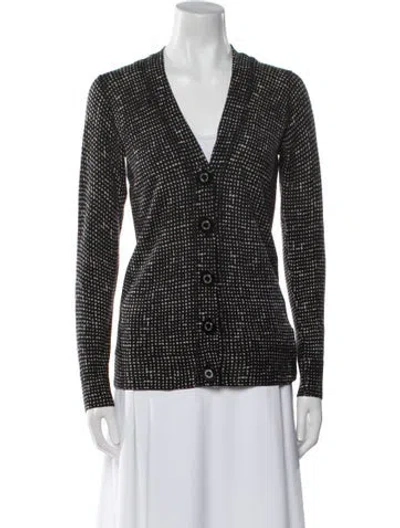 Pre-owned Tory Burch Wool Polka Dot Print Sweater In Black