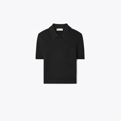 Tory Burch Wool Polo In Black
