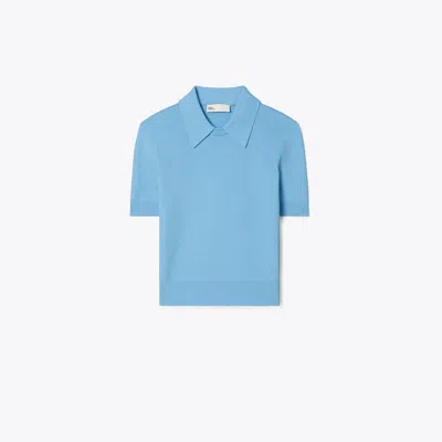 Tory Burch Wool Polo In Light Cerulean