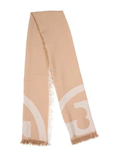 Pre-owned Tory Burch Wool Printed Scarf In Neutral