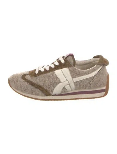Pre-owned Tory Burch Wool Printed Sneakers In Neutral