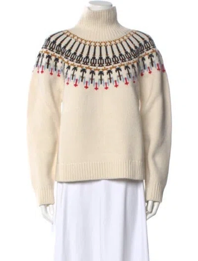 Pre-owned Tory Burch Wool Printed Sweater In Multi