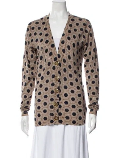 Pre-owned Tory Burch Wool Printed Sweater In Neutral