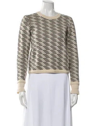 Pre-owned Tory Burch Wool Printed Sweater In Neutral
