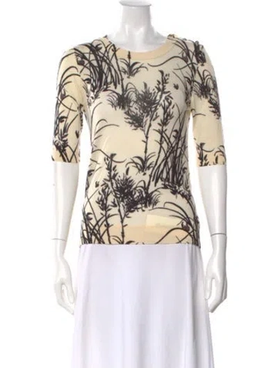 Pre-owned Tory Burch Wool Printed Sweater In Neutral