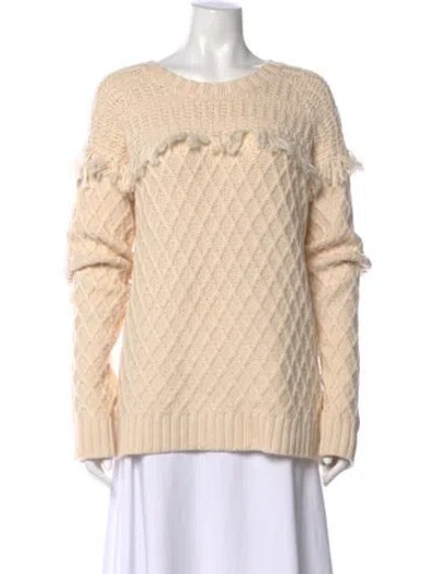 Pre-owned Tory Burch Wool Printed Sweater W/ Tags In Neutral