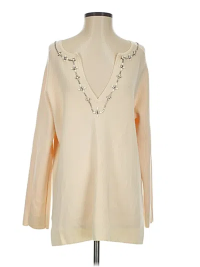 Pre-owned Tory Burch Wool Pullover Sweater In Ivory