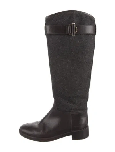 Pre-owned Tory Burch Wool Riding Boots In Multi