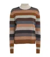 Tory Burch Wool Rollneck Sweater In Brown
