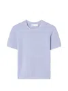 Tory Burch Scalloped Wool Top In Purple
