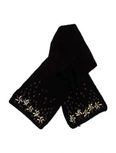 Pre-owned Tory Burch Wool Scarf In Black