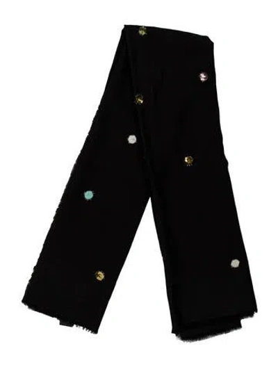 Pre-owned Tory Burch Wool Scarf In Black