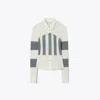Tory Burch Wool Shirt In Chalk Gray
