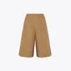 Tory Burch Wool Shorts In Dark Sandalwood
