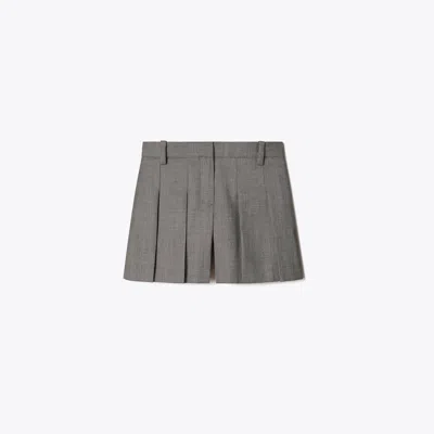 Tory Burch Wool Shorts In Gray