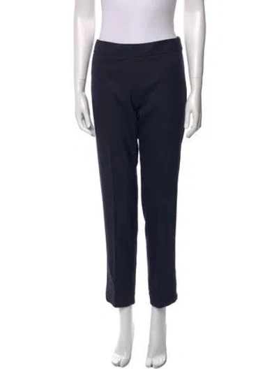 Pre-owned Tory Burch Wool Skinny Leg Pants In Blue