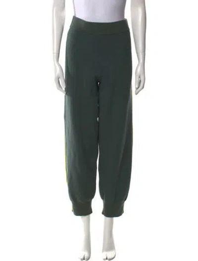 Pre-owned Tory Burch Wool Skinny Leg Pants In Green
