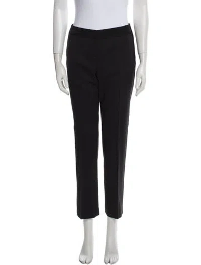 Pre-owned Tory Burch Wool Straight Leg Pants In Black