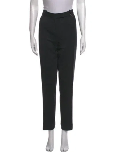 Pre-owned Tory Burch Wool Straight Leg Pants In Black