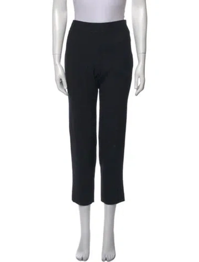 Pre-owned Tory Burch Wool Straight Leg Pants In Black