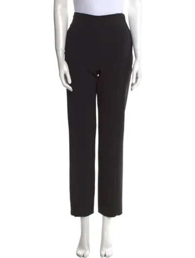 Pre-owned Tory Burch Wool Straight Leg Pants In Black