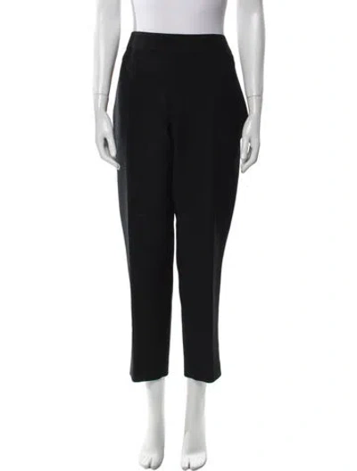 Pre-owned Tory Burch Wool Straight Leg Pants In Black