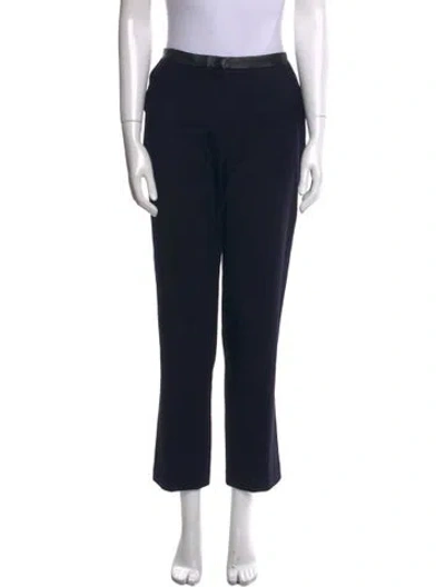 Pre-owned Tory Burch Wool Straight Leg Pants In Black