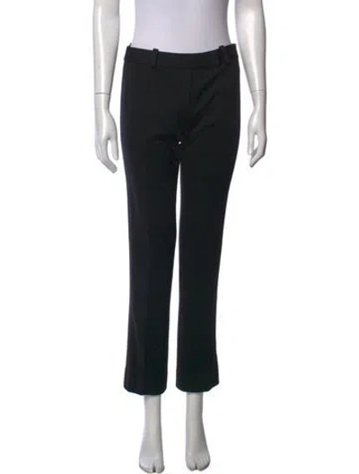 Pre-owned Tory Burch Wool Straight Leg Pants In Black