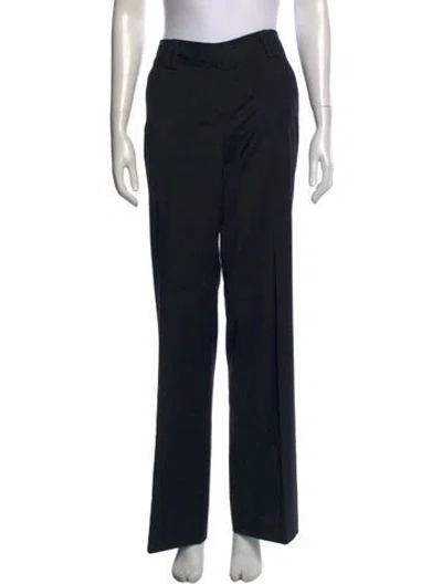 Pre-owned Tory Burch Wool Straight Leg Pants In Black