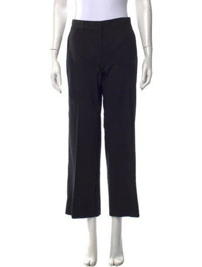 Pre-owned Tory Burch Wool Straight Leg Pants In Black