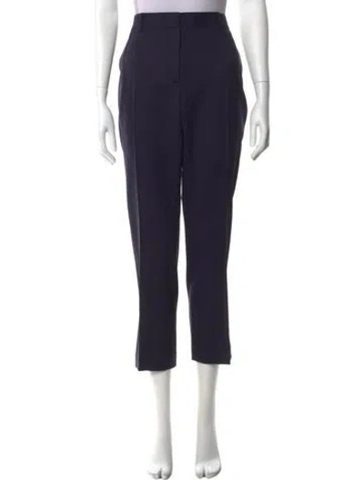 Pre-owned Tory Burch Wool Straight Leg Pants In Blue