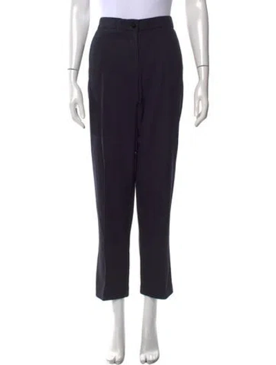 Pre-owned Tory Burch Wool Straight Leg Pants In Blue