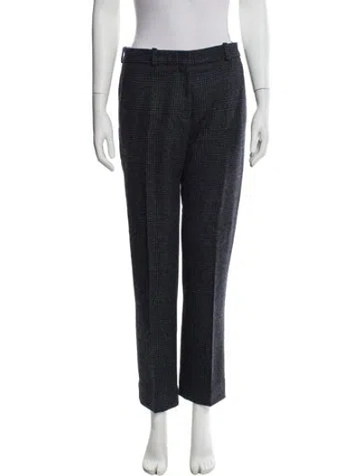 Pre-owned Tory Burch Wool Straight Leg Pants In Blue