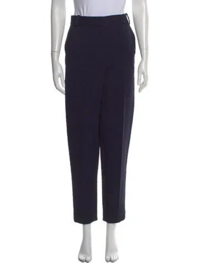 Pre-owned Tory Burch Wool Straight Leg Pants In Blue