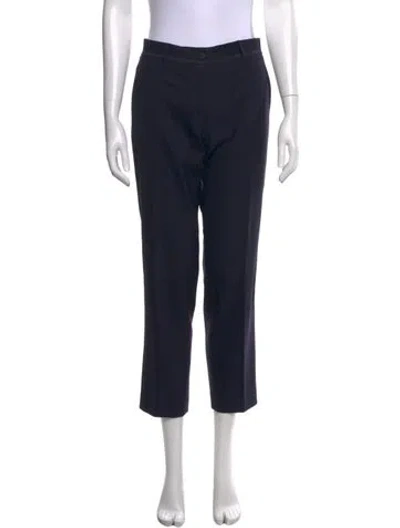 Pre-owned Tory Burch Wool Straight Leg Pants In Blue