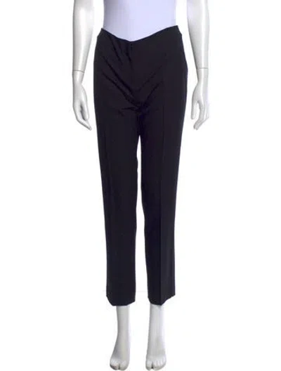 Pre-owned Tory Burch Wool Straight Leg Pants In Blue