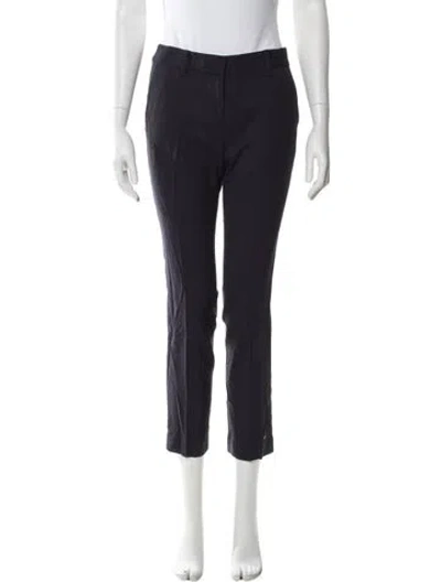 Pre-owned Tory Burch Wool Straight Leg Pants In Blue
